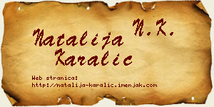Natalija Karalić vizit kartica
